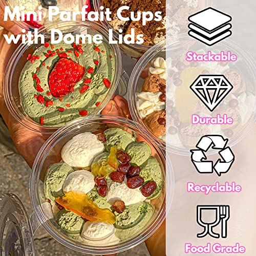 Tiaiidi Clear Plastic Cups with Lids,6 oz-50 Pack Mini Parfait Cups with Dome Lids(No Hole),Disposable Party Dessert Cups for Cold Drinks,Fruit,Cupcake,Ice Cream,Snack,Candy - Image 4