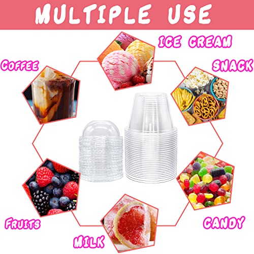 Tiaiidi Clear Plastic Cups with Lids,6 oz-50 Pack Mini Parfait Cups with Dome Lids(No Hole),Disposable Party Dessert Cups for Cold Drinks,Fruit,Cupcake,Ice Cream,Snack,Candy - Image 5
