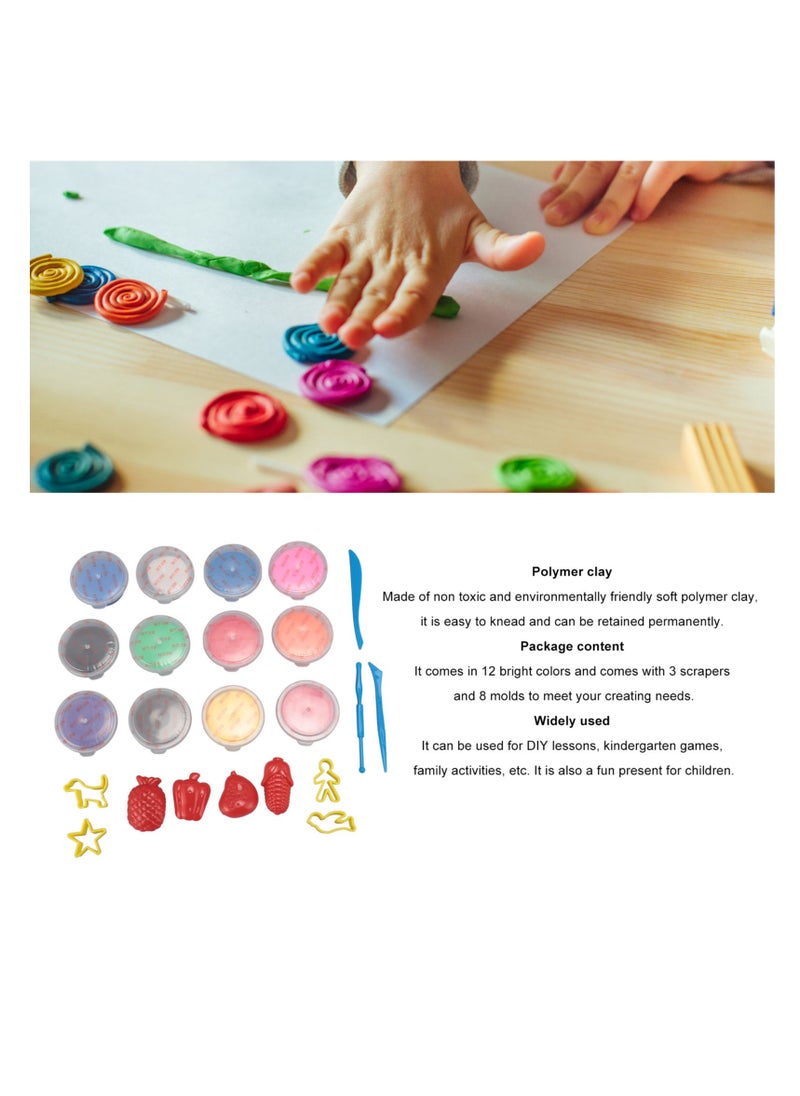 Velaurs - 12 Color Clay Kit Inspires Creativity Interactive DIY Modeling Clay Kit - Image 1