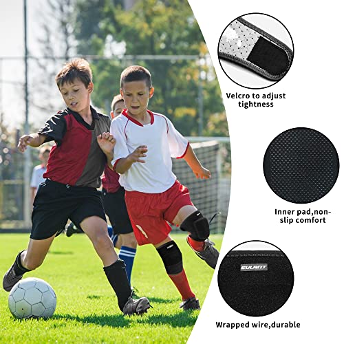 EULANT Adjustable Neoprene Elbow & Knee Pads for Kids, Black, Sport Type: Football, Basketball, Volleyball, Cycling - Image 2