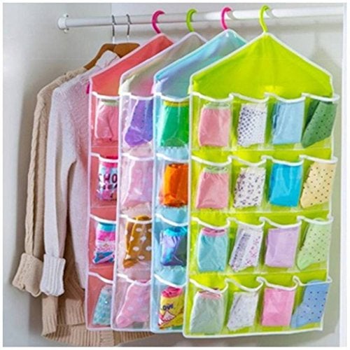 atorakushon® Multifunction Wardrobe/Clear 16 Pockets Socks Shoe Toy, Underwear Slippers Jewellery Sorting Storage Bag/Door Wall Hanging Closet Organizer, Rack Hanger Storage Organiser - Image 2