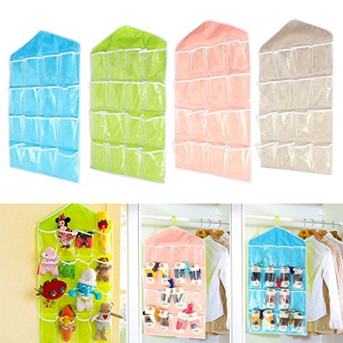 atorakushon® Multifunction Wardrobe/Clear 16 Pockets Socks Shoe Toy, Underwear Slippers Jewellery Sorting Storage Bag/Door Wall Hanging Closet Organizer, Rack Hanger Storage Organiser - Image 4