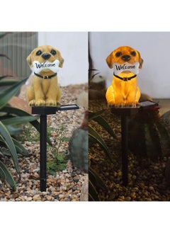 Y&D 2 Pieces Dog Shaped Solar LED Lights Effect Garden Light Auto On OR Off Dust To Dawn Outdoor Waterproof Landscape Decoration Solar Powered Security Torch Light  - Image 1
