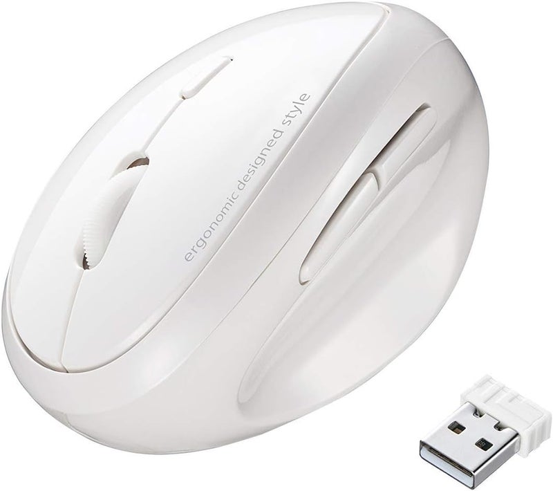 SANWA 2.4G Wireless Ergonomic Mouse, Optical Vertical Mice, for Small Hands, Reduce Wrist Strain, (800/1200/1600 Adjustable DPI, 6 Buttons) Compatible with MacBook, Laptop, Windows, Mac OS, GMAERGW17W - Image 1