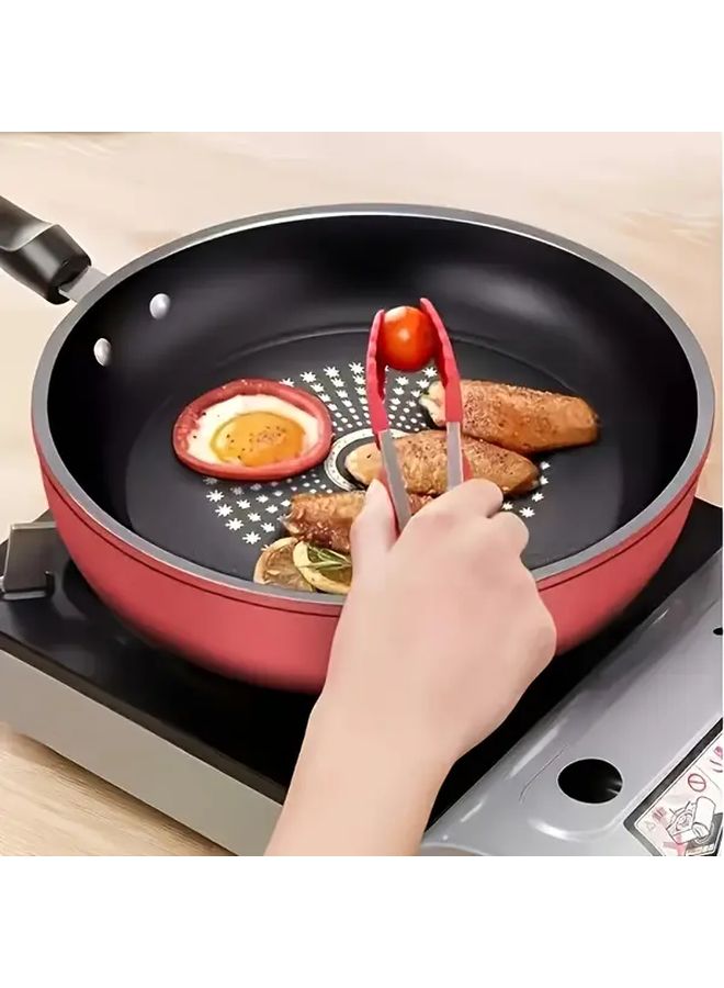 Red Cast Iron Non Stick Frying Pan 26cm Healthy Cooking Dishwasher Safe - Image 4