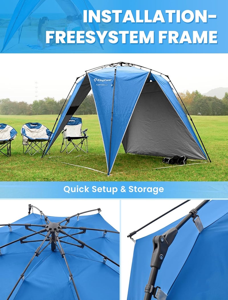 KingCamp Pop Up Canopy, Beach Tent for 6-8 Person 7.9' x 7.9' Outdoor Sun Shade with Detachable Sunshade for Camping, Beach, Garden & Backyard - Image 2