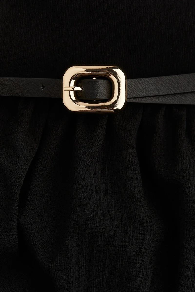 H&M Strapless Belted Midi Dress