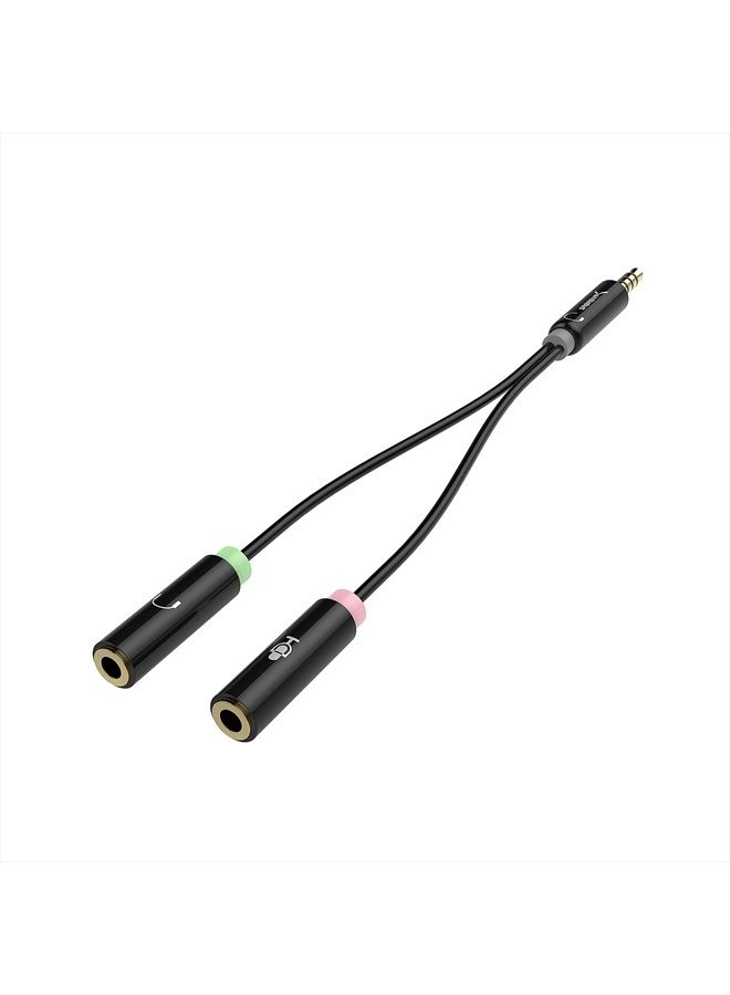 SABRENT 3.5mm Headset Splitter Adapter Cable for headsets with Separate Headphone/Microphone Plugs (CB-AUHM) - Image 1