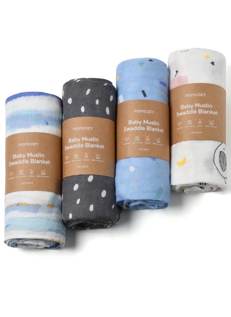 Momcozy Muslin Swaddle Blankets, Soft Silky Swaddle Blanket, Breathable And Skin-Friendly Baby Blankets For Boys & Girls  - Image 2