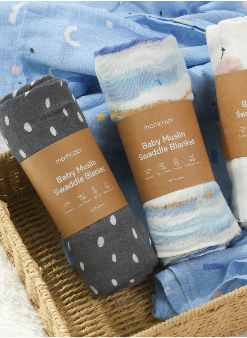 Momcozy Muslin Swaddle Blankets, Soft Silky Swaddle Blanket, Breathable And Skin-Friendly Baby Blankets For Boys & Girls  - Image 3