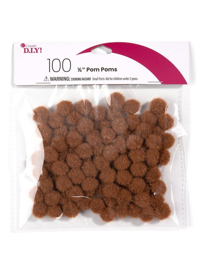 Cousin Diy Brown 1/2 Inch Poms 100 Pack - Image 3