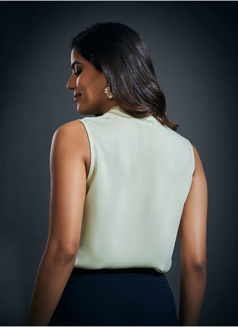 Sleeveless Satin Vneck Top - Light Green - pzsku/Z74CF1DCCA7AE24291636Z/45/_/1739516084/0774464d-ac55-4550-a074-3d74cf9ce242