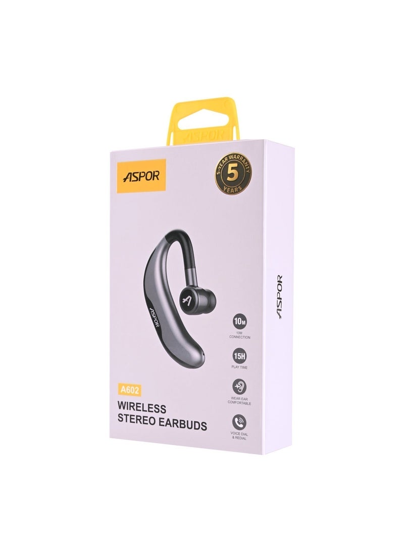 أسبور سماعة أذن لاسلكية ASPOR A602 بتصميم Ear Clip - Image 1