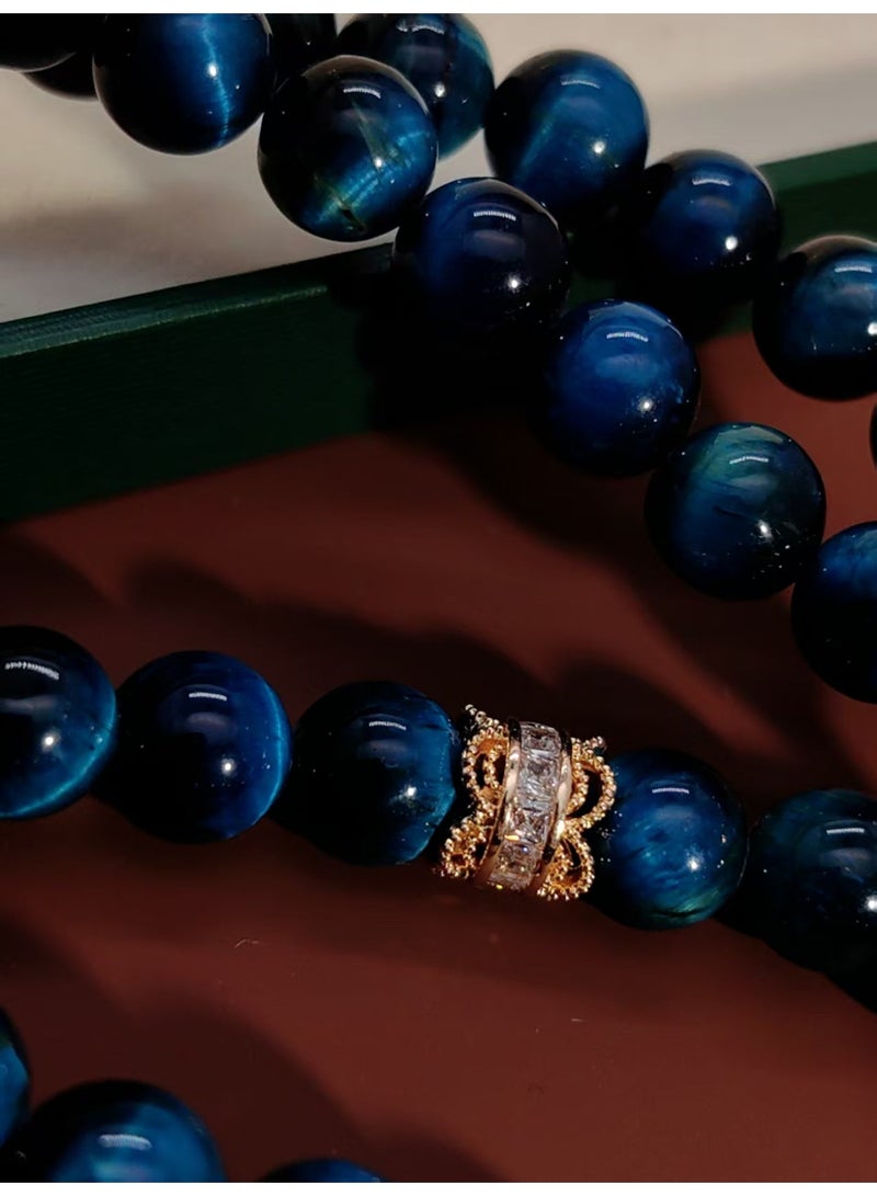 MAJOOD/45 Real Blue Tiger's Eye Prayer Beads/Tasbih/8MM/For Men And Women - Image 4