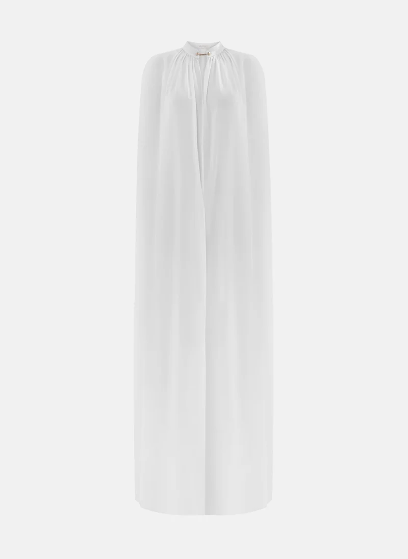 Lichi Long cape with metallic clasp