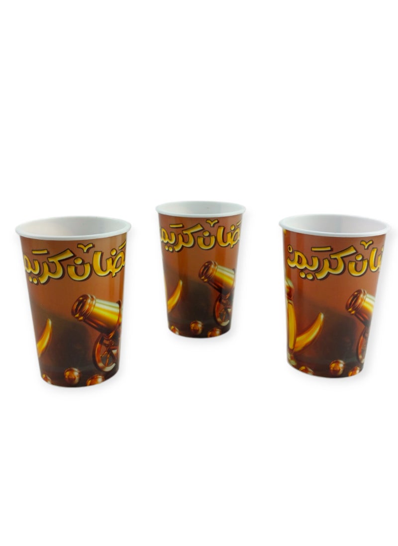 ماركة غير محددة أكواب رمضان البلاستيكية القابلة لإعادة الاستخدام - 3 قطع.  - Image 3
