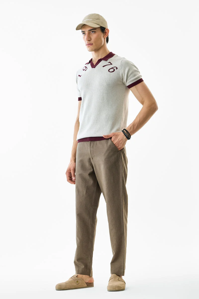 SNITCH Slim Fit Linen Blend Trousers