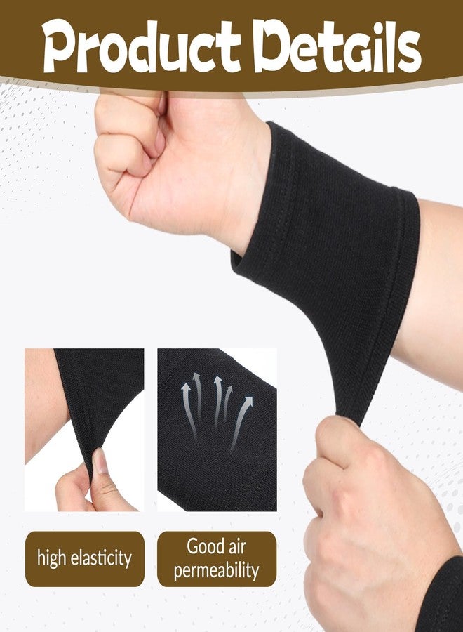 Aeaocvo 4 Pcs Wrist Compression Sleeve, Soft Elastic Sport Support Wraps, Wristbands Brace for Support Wrist for Fitness Sport Weightlifting Typing, Unisex - Image 3