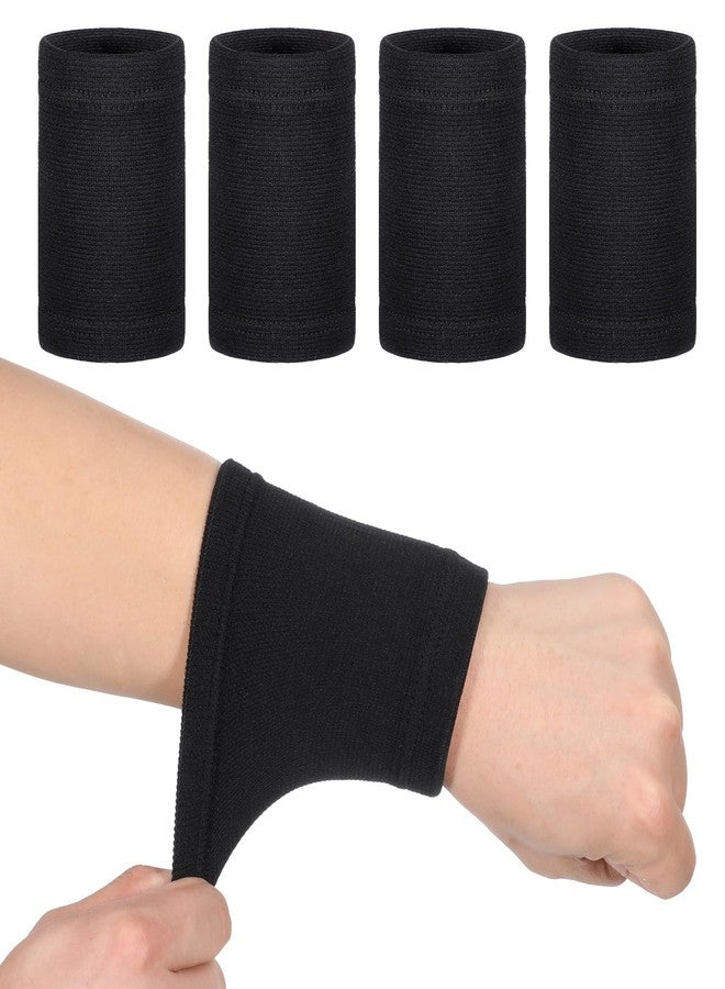 Aeaocvo 4 Pcs Wrist Compression Sleeve, Soft Elastic Sport Support Wraps, Wristbands Brace for Support Wrist for Fitness Sport Weightlifting Typing, Unisex - Image 1
