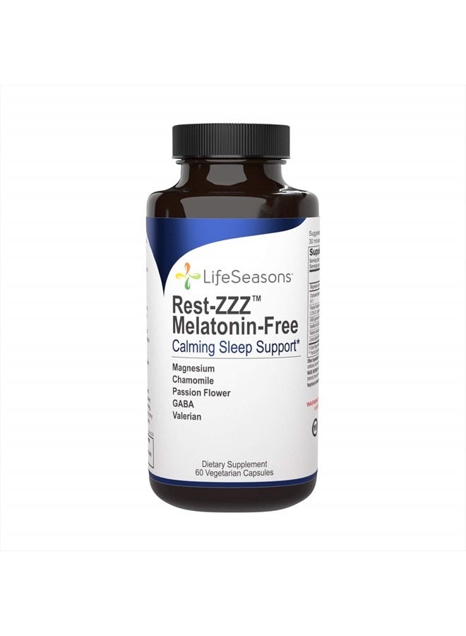 Life Seasons Rest-ZZZ Without Melatonin - Natural Sleep Supplement - Aids Restlessness - Maintain a Calm and Relaxed State Without Feeling Groggy in The Morning - 60 Capsules - Image 1