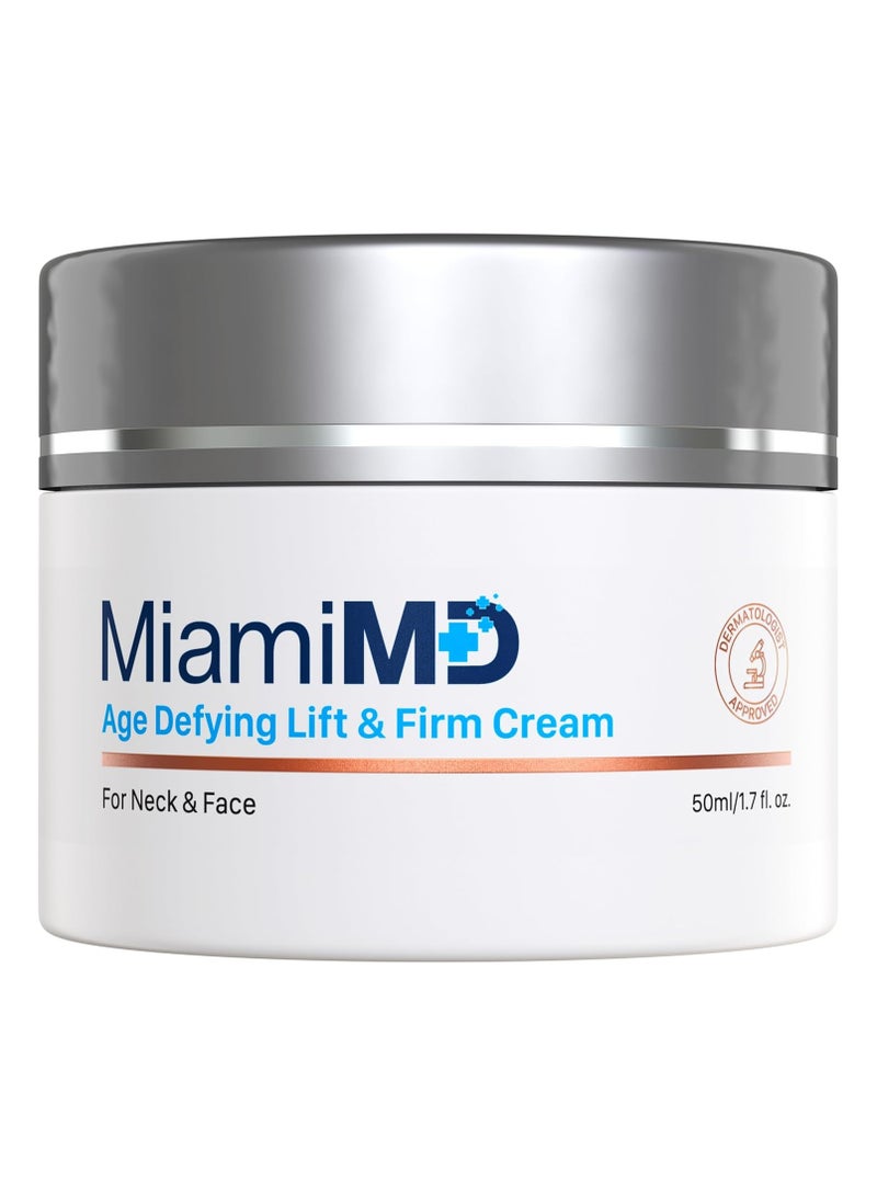 ميامي إم دي Facial cream for women that challenges age, lifts and firms for anti-aging, wrinkle reducer and moisturizer for soft and radiant skin, face and neck tensioner, 1.7 - Image 1