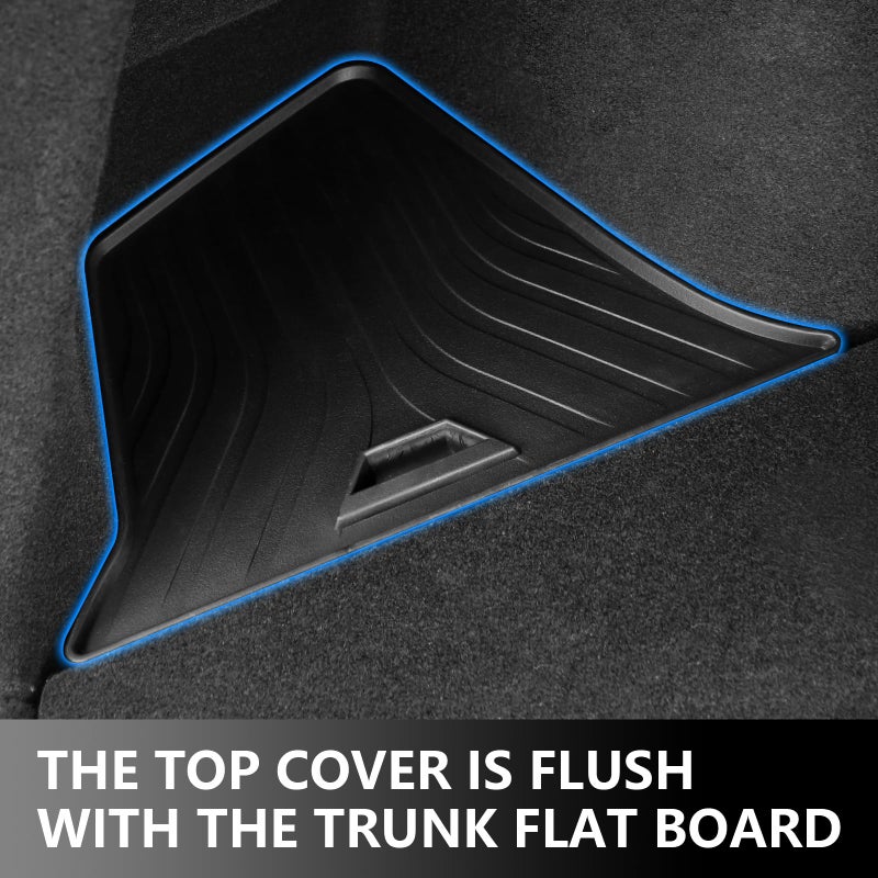 Abystar Trunk Storage Bins with Lids for 2026 Tesla Model Y Juniper 5 Seater, 2PCS TPE Side Cargo Organizer Boxes, Rear Trunk Containers with TPE Covers, Custom Fit Tesla Model Y Juniper Accessories - Image 3
