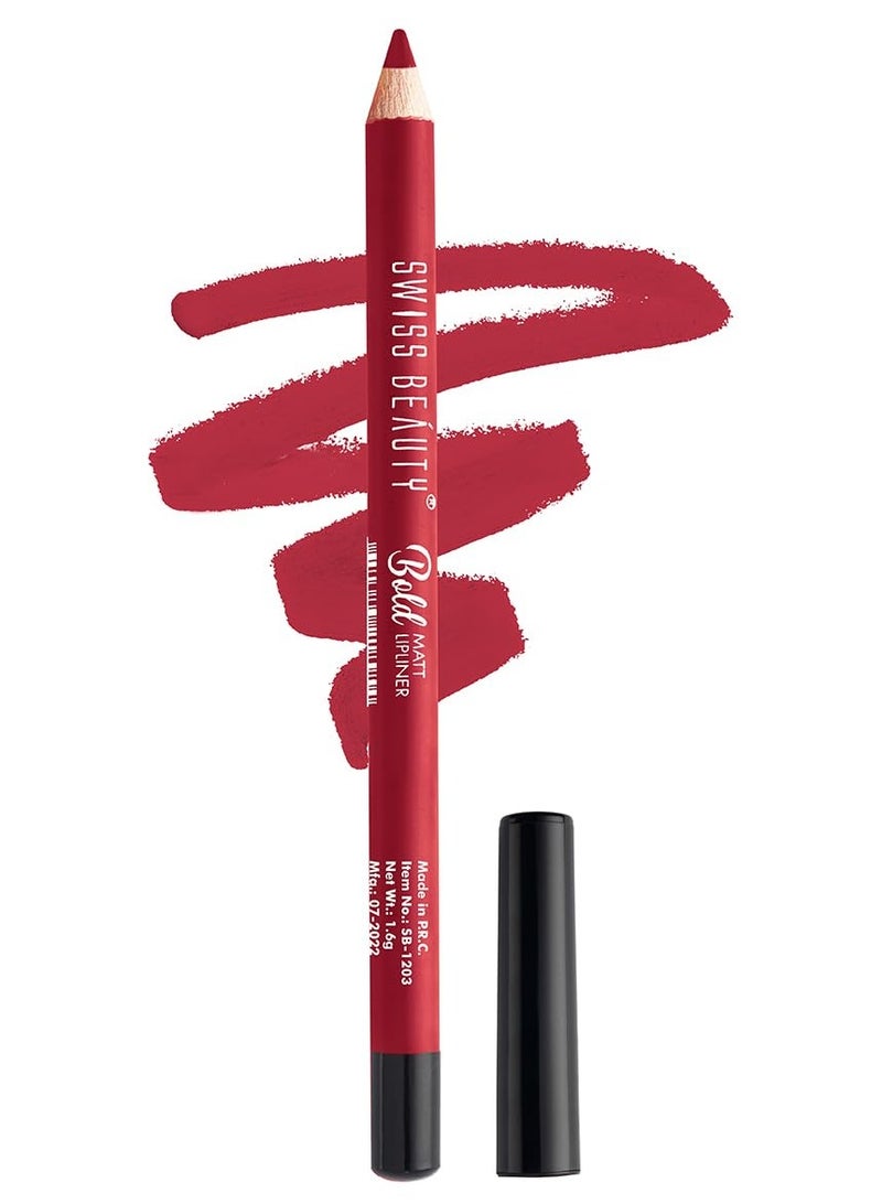 Swiss Beauty Bold Matt Lip Liner | Long-lasting | Matte Finish | Non-drying | Royal Red Shade-01, 1.6gm - Image 1