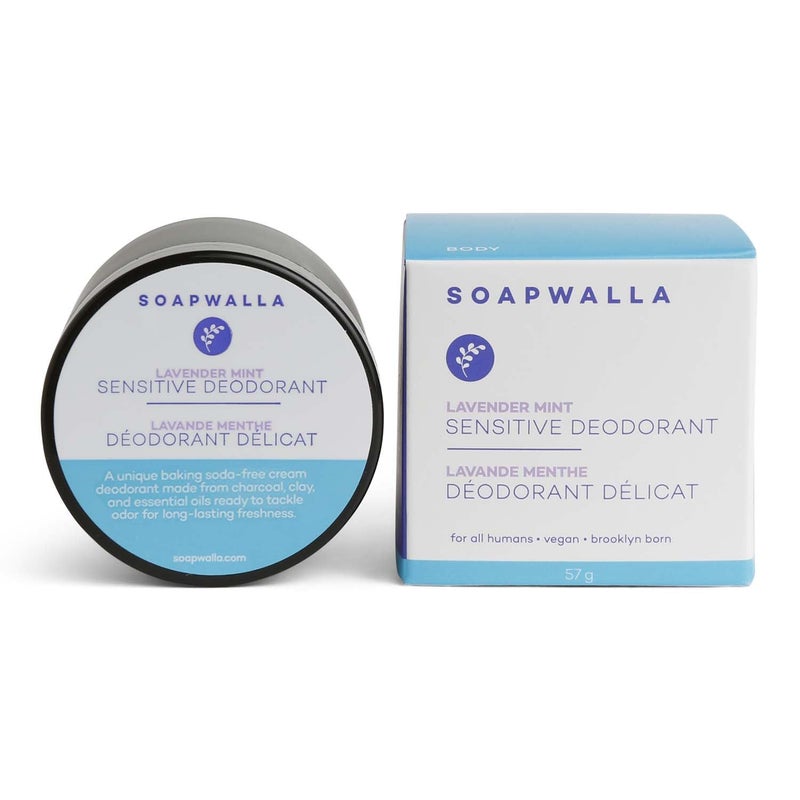 Soapwalla  Natural Sensitive Lavender Mint AluminumFree Deodorant Cream  Vegan CrueltyFree Clean Skincare Full Size 2 oz  57 g