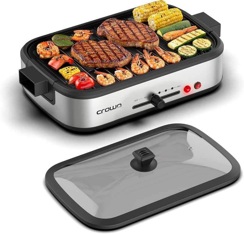 Crownline GR-440 Smokeless Electric Grill with Precise Temperature Control 1800 W GR-440 black - Image 1