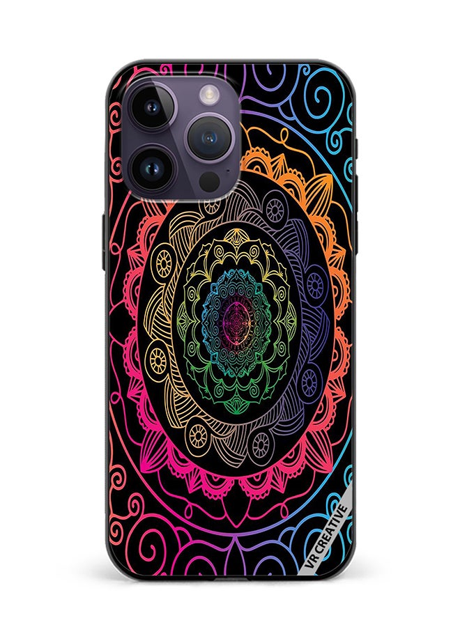VR CREATIVE Protective Case Cover For Apple iPhone 15 Pro Mandala Design Multicolour - Image 1