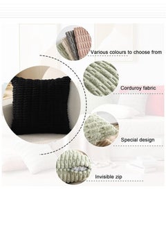 Kutis 4-Piece Decorative Cushion Cover Pillow Cases Corduroy Multicolor 45x45 Centimeter  - Image 5