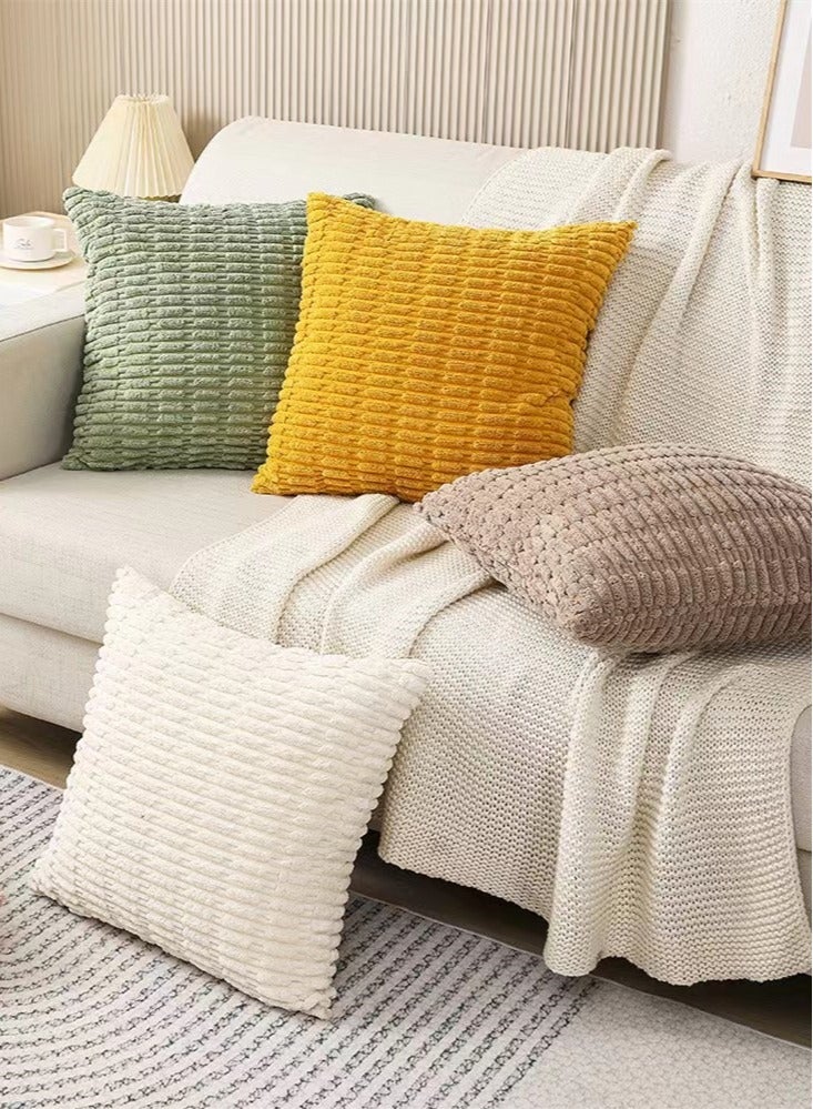 Kutis 4-Piece Decorative Cushion Cover Pillow Cases Corduroy Multicolor 45x45 Centimeter  - Image 2