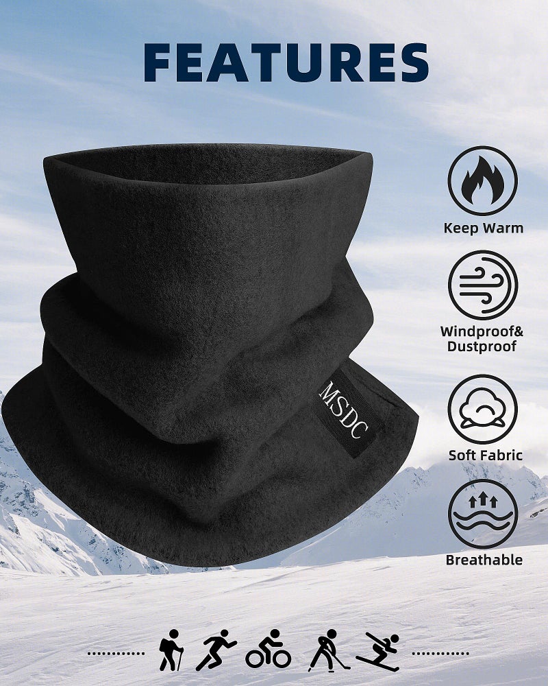 MSDC Neck Gaiters for Men 3 Pack,Neck Warmer Scarf Women Face Mask Covering for Cold Weather - Image 2