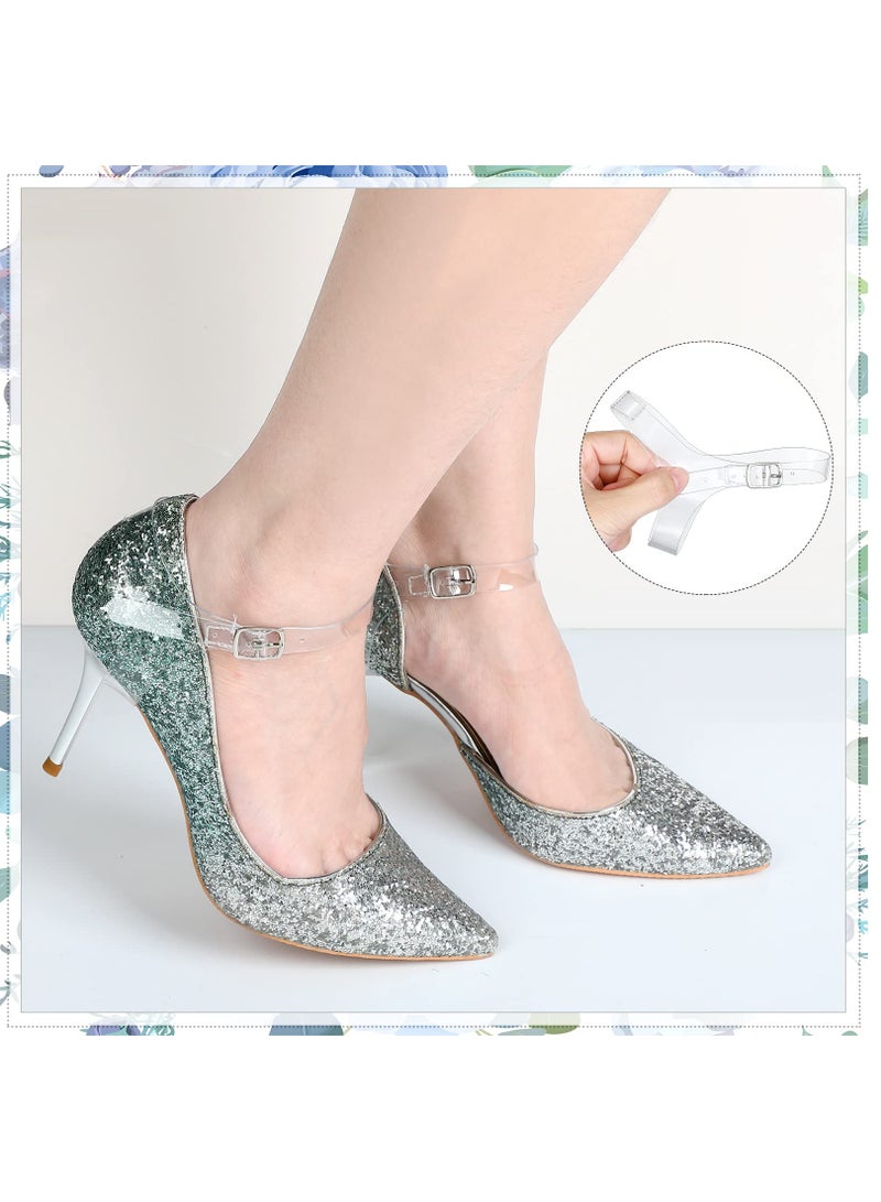 SOLARAE Shoe Straps for Heels, 2 Pairs Clear Detachable Shoe Straps for Heels Shoe Belt Ankle Strap Women's Transparent Laces Anti Loose Shoelace Accessories for Holding Loose High Heels Shoes Pumps - Image 3