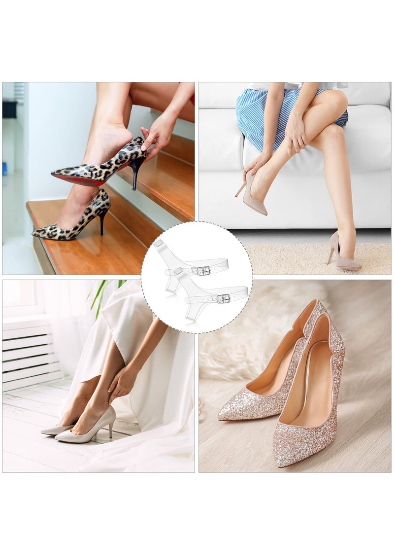 SOLARAE Shoe Straps for Heels, 2 Pairs Clear Detachable Shoe Straps for Heels Shoe Belt Ankle Strap Women's Transparent Laces Anti Loose Shoelace Accessories for Holding Loose High Heels Shoes Pumps - Image 5