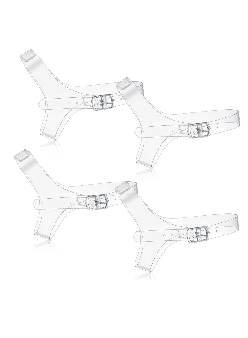 SOLARAE Shoe Straps for Heels, 2 Pairs Clear Detachable Shoe Straps for Heels Shoe Belt Ankle Strap Women's Transparent Laces Anti Loose Shoelace Accessories for Holding Loose High Heels Shoes Pumps - Image 1