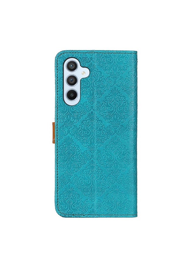 HuHa Case Cover For Samsung Galaxy A56 5G European Floral Embossed Leather Phone Case(Blue) - Image 4