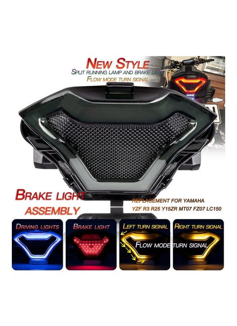 Motorcycle Brake Light Tail Lamp With LED Turn Signals Replacement For Yamaha YZF R3 R25 Y15ZR MT07 FZ07 LC150