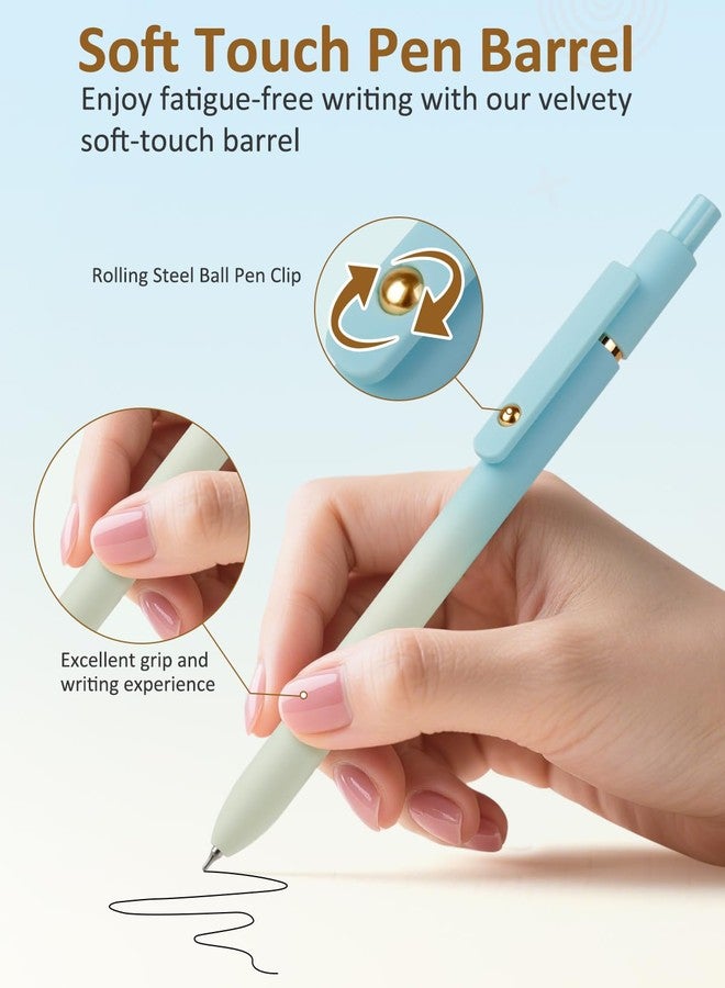 FIOVER Gel Pens, 6 Pcs 0.7mm Comfort Grip Quick Dry Black Ink Pens Fine Point Smooth Writing Pens, Cute Office Back to School Supplies Gifts for Women (12PCS Gradient Black Ink) - Image 2