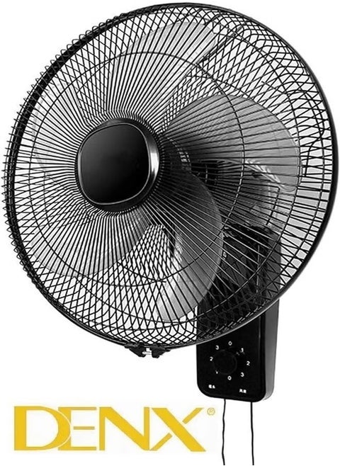 16 Inch Wall Fan High Performance Fan with 3 Speed ​​Controls, 5 Leaf Blades and 2 Pull Cord Adjustable Tilt Angle and Efficient Cooling