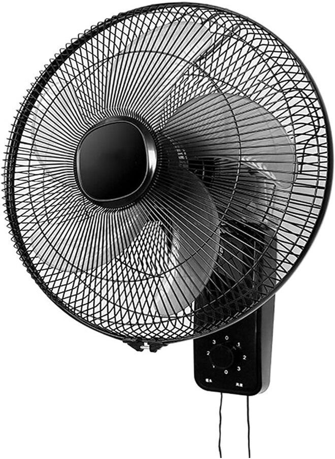 Denx - 16 Inch Wall Fan High Performance Fan with 3 Speed ​​Controls, 5 Leaf Blades and 2 Pull Cord Adjustable Tilt Angle and Efficient Cooling - Image 1