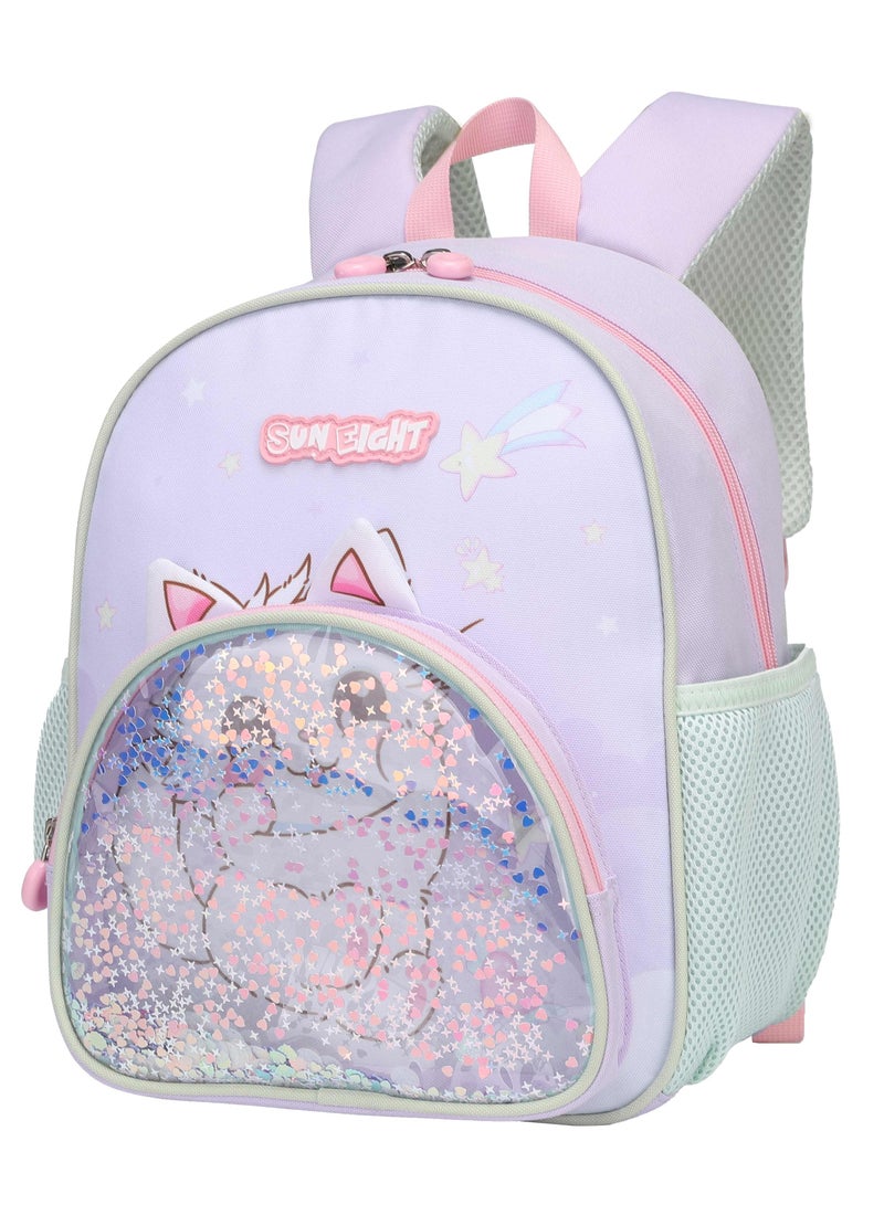 SUN EIGHT Premium Kids Backpack Water Resistant Light Weight Multifunctional Preschool Toddler Bag for Girls and Boys, SE22179, Purple - Image 1
