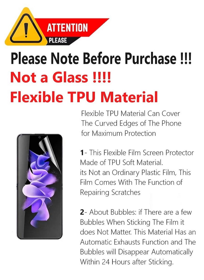 Unipha Flexible TPU Screen Protector Designed For Samsung Galaxy Z Flip3 5G Clear HD Self Healing Unbreakable Film - Image 2