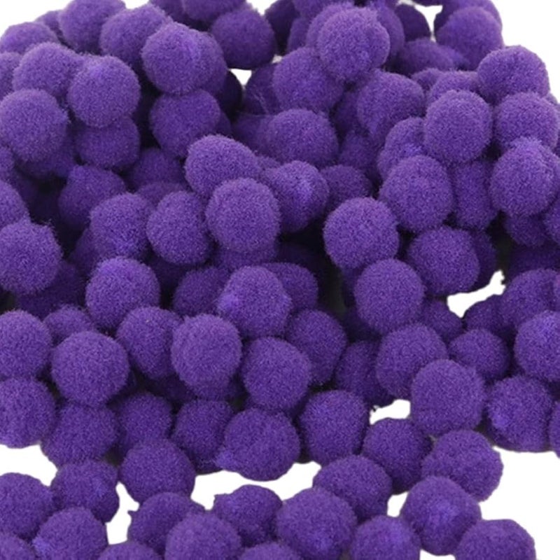 Purple Craft Pom Poms 100Pcs For DIY Arts And Crafts Decorations - Image 2