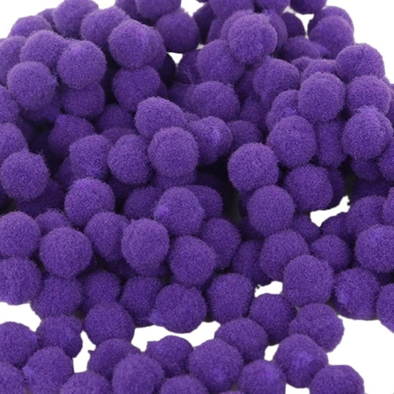 Purple Craft Pom Poms 100Pcs For DIY Arts And Crafts Decorations - Image 4