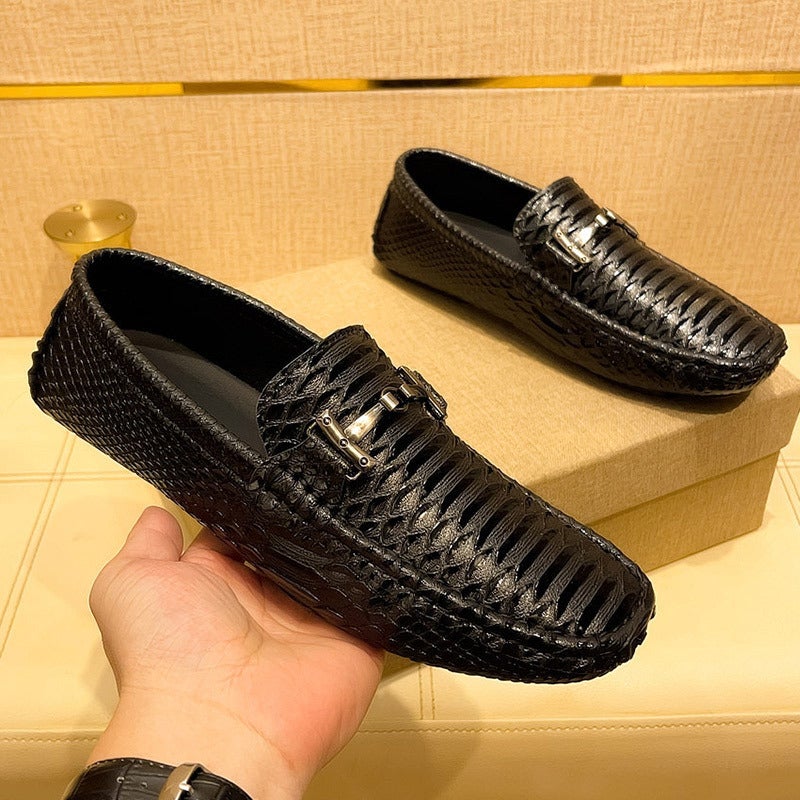 2025 Large Size 47 Casual Leather Shoes For Young Men, Trendy Shoes, Soft-Soled Driving Shoes, Lazy Shoes, Beanie Shoes, Men'S Shoes - Image 4
