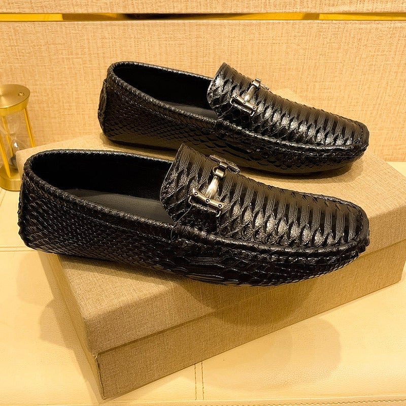 2025 Large Size 47 Casual Leather Shoes For Young Men, Trendy Shoes, Soft-Soled Driving Shoes, Lazy Shoes, Beanie Shoes, Men'S Shoes - Image 1