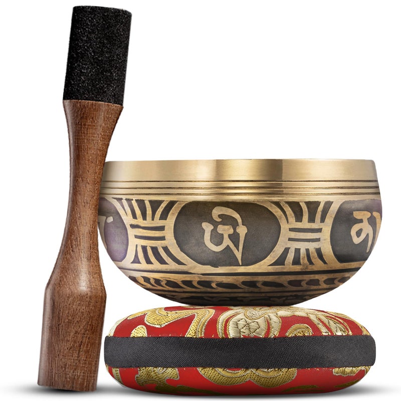 Silent Mind Tibetan Singing Bowl Set â€“ Authentic Plain Design â€“ Sound Bowl & Meditation Bowl with Cushion, Mallet & Guide â€“ Chakra Balancing â€“ Sound Bath Instruments â€“ Therapeutic Sound Devices - Image 2