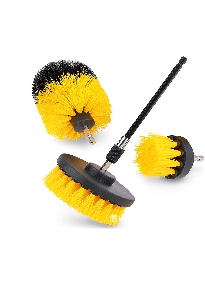 SCIENISH Showay 3pc Car Cleaning Brush Car Detailing Brush Drill Brush With Drill Attachment Tub Cleaner Scrubber Cleaning Brushes Automotive Detailing Spin Scrubber Set 