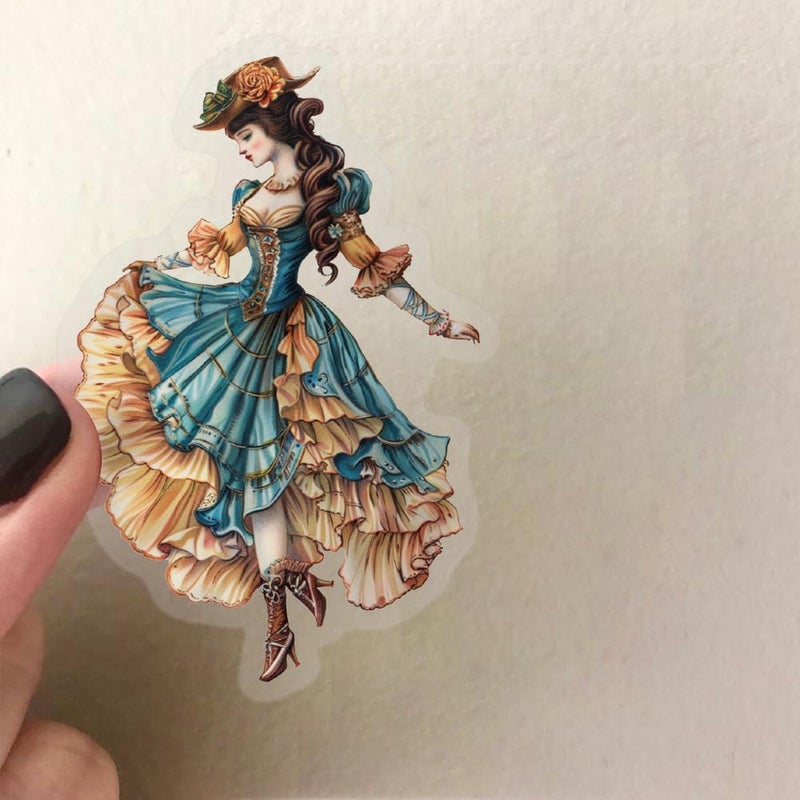 YOKSAS 50 Pcs Vintage Victorian Lady Clear Stickers â€“ Retro Aesthetic Ephemera for Scrapbooking, Journaling, Planners, Resin Crafts, Collage Projects - Image 2